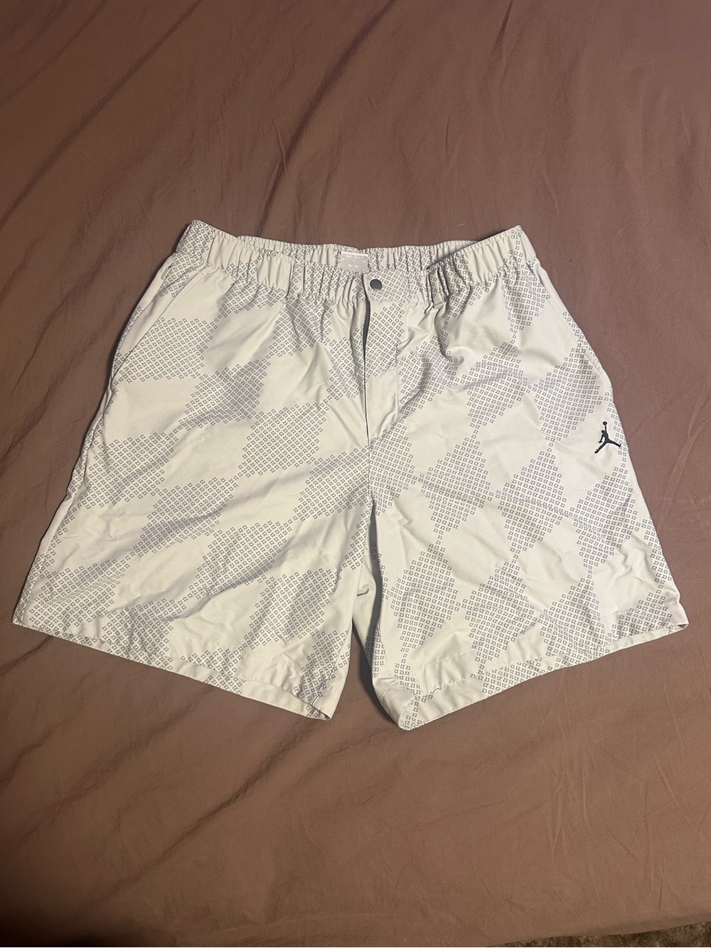 Jordan White Patterned Athletic Shorts